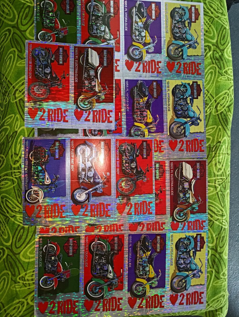 Vintage Harley-Davidson Valentines Day Holographic 21 Cards